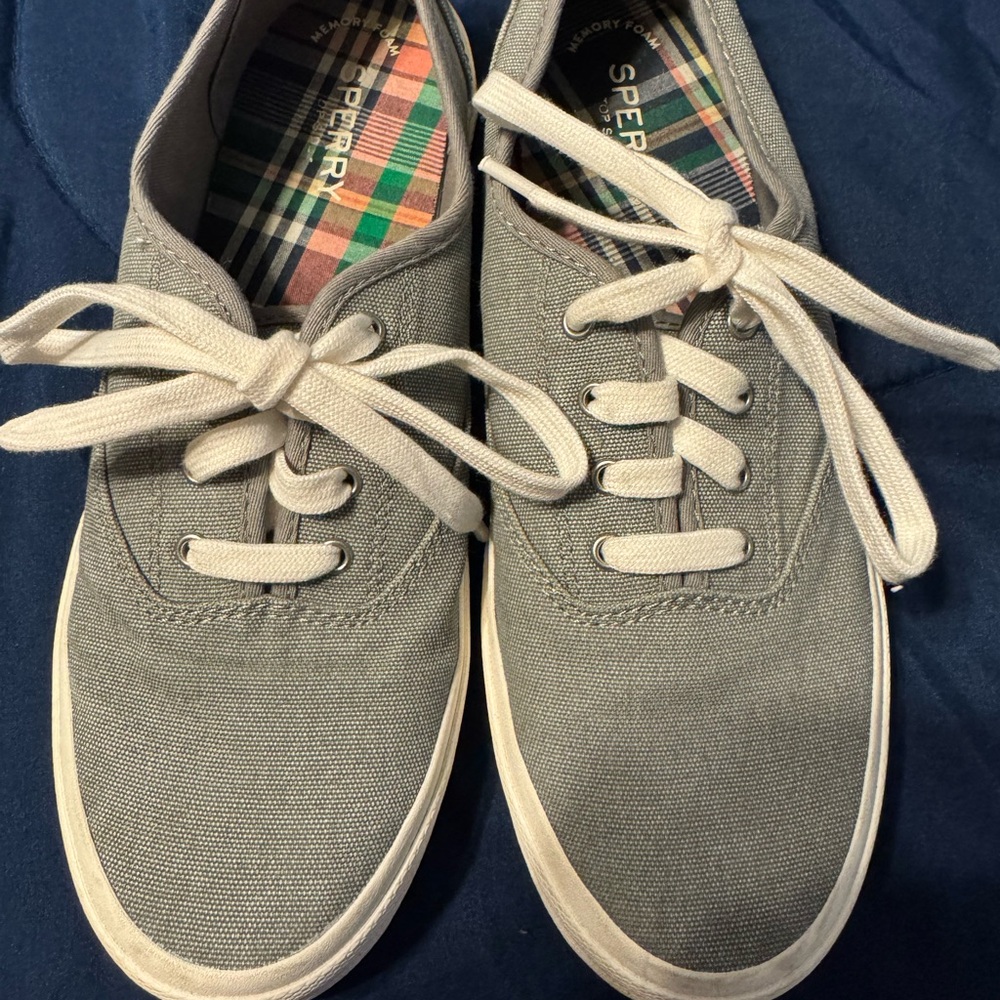 Sperry Women's Gray Canvas Boat Shoes